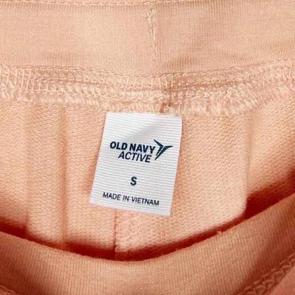 Old Navy Active Womens Small S Coral Orange Jogger Pants Foldover Waist Pockets - Picture 6 of 8